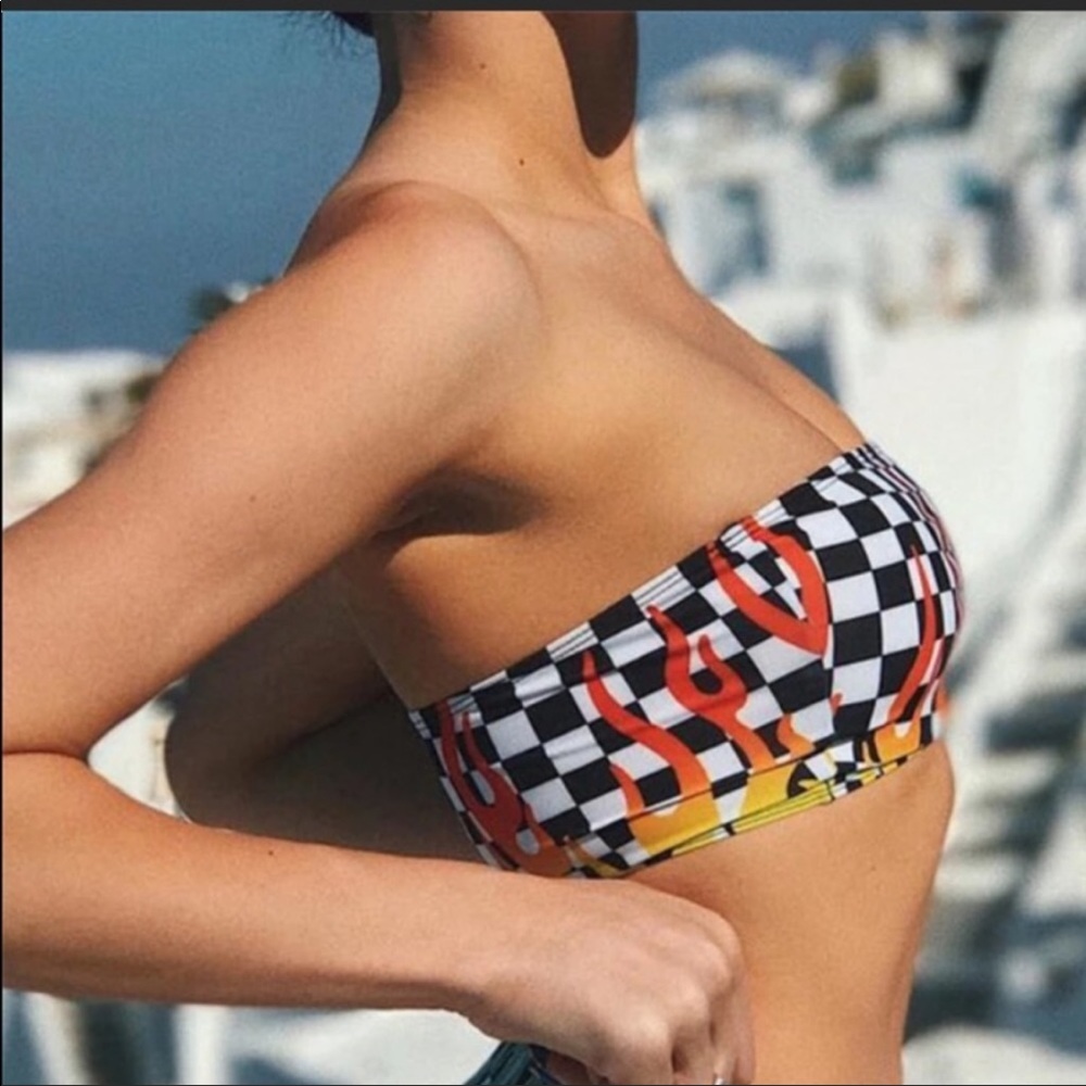 CHECKERED FLAME TUBE TOP - Picture 2 of 4